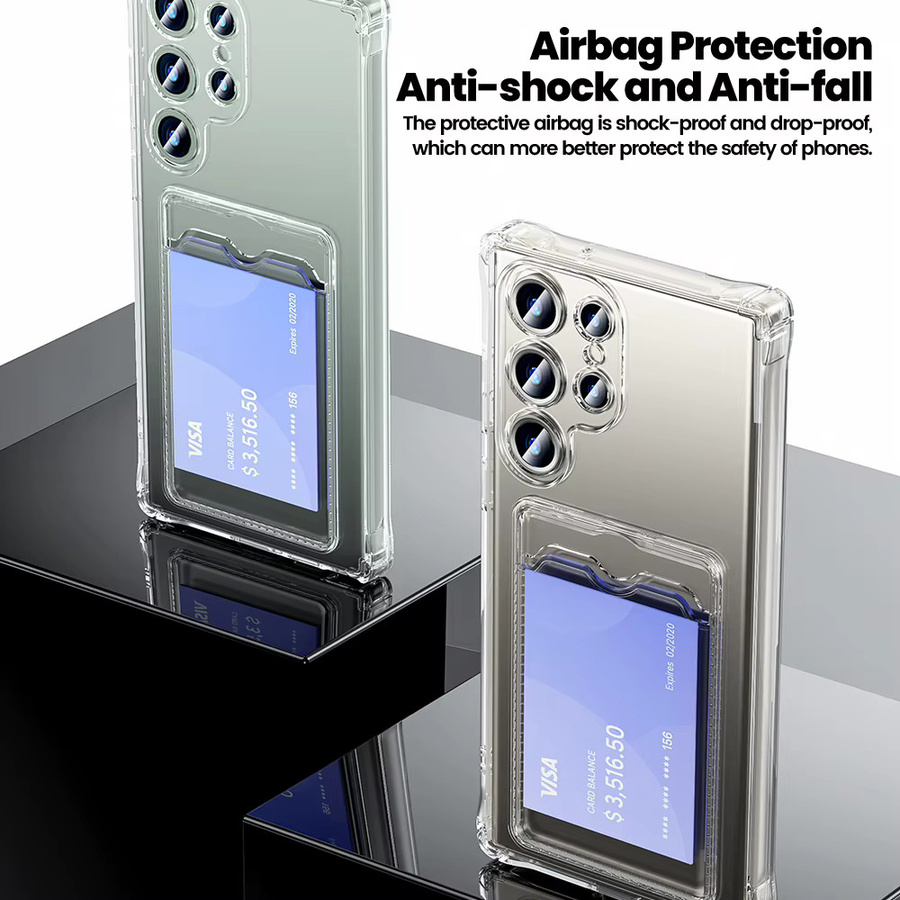 Toocki Transparente Silikon Handyhülle mit Brieftaschenfunktion für Samsung Galaxy S24 S23 S22 S21 Ultra Plus, Stoßfestes Design - Bild 2