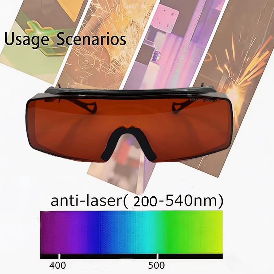 Laserschutzbrille leeyongin für Blau- und Grünlaser 405nm 445nm 450nm 532nm mit CE-Zertifizierung, getönt - Bild 4