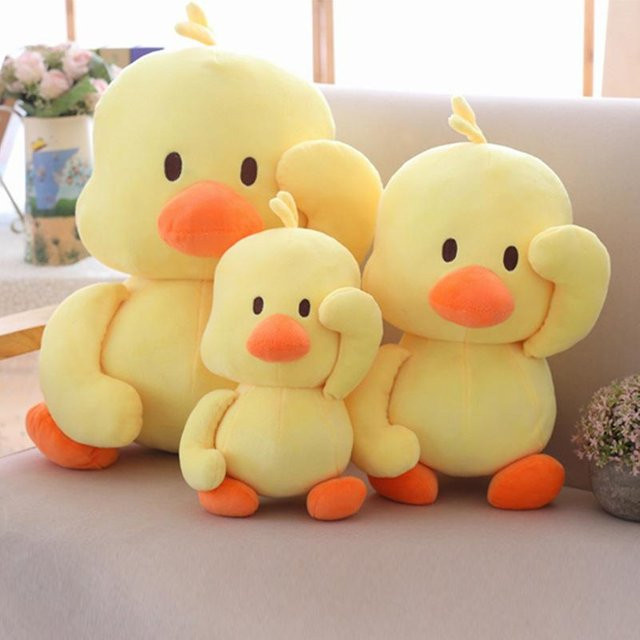 Gelbes Enten-Plüschtier, Entenpuppe, Wurfkissen, 30cm - Bild 1