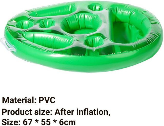Aufblasbarer Getränkehalter für Poolpartys als Biertablett und Schwimmender Kühler in Grün von A Family Of Home Textiles - Bild 1