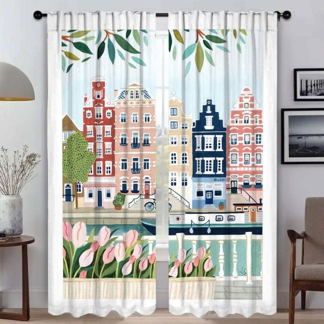 Reise Verdunkelungsvorhang Set aus 2 Paneelen für Schlafzimmer und Wohnzimmer, Mehrfarbig, Breite: 50 cm, Höhe: 70 cm - Bild 1
