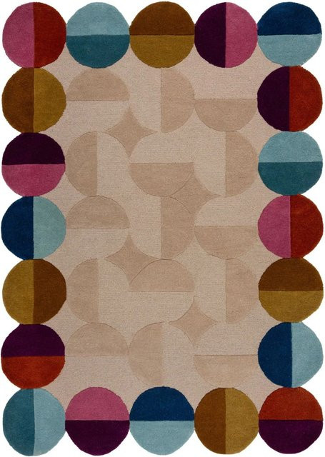 Flair Rugs Wollteppich Mia Textured in Mehrfarbig mit High-Low-Effekt, B x T: 120 x 170 cm - Bild 1