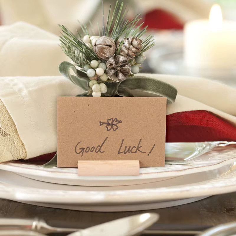 Set aus 5 oder 10 Stück natürliche Holz Kartenhalter als Tischkarten-Clips und Foto-Display für Hochzeiten, Geburtstage oder Partys in rustikalem Design - Bild 4