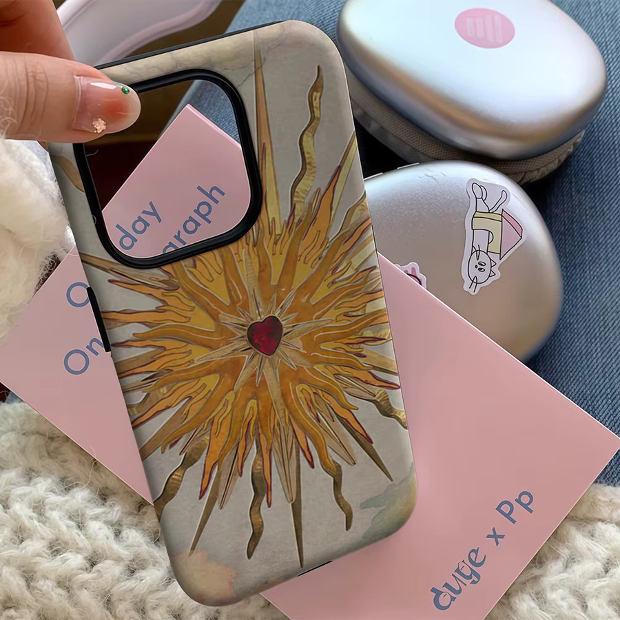 Sacred Heart Sun Handyhülle für iPhone 17 16 15 14 13 12 11 Pro Max Plus mit doppelschichtiger Rückseite in Multicolour - Bild 4