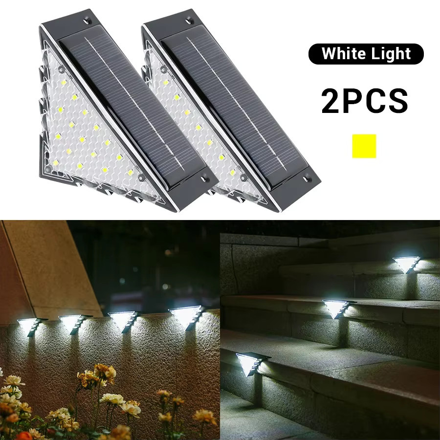 ZHIYU 2er-Set Solar LED Außenleuchten für Treppen und Garten in Schwarz mit Dämmerungssensor und wasserdichtem Design - Bild 7