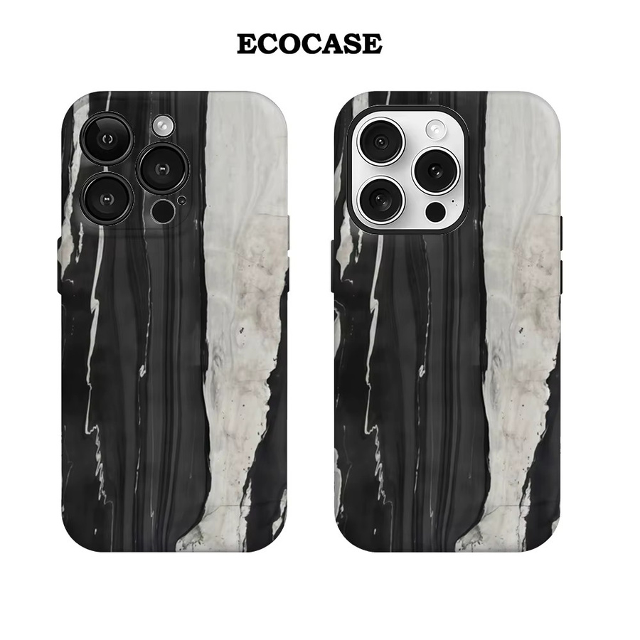 Marmor-Kontrastkunst Handyhülle für Apple iPhone 17 16 15 14 13 12 11 Pro Max Plus mit doppelschichtiger Rückseite in Multicolour - Bild 2