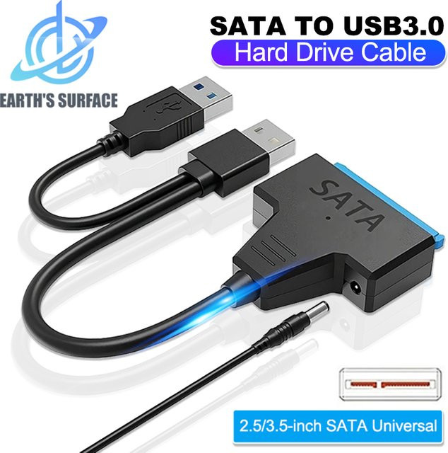 OUIO USB-C auf SATA Adapterkabel für 2,5 Zoll externe HDD und SSD, SATA zu USB 3.0 Konverter bis zu 6 Gbit/s, Schwarz - Bild 1