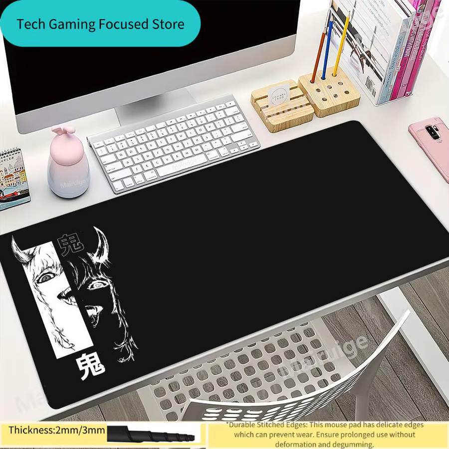 Potdemiel Japan Devil Mauspad XL in Schwarz als weiche Tastaturunterlage und Desktop-Mausmatte - Bild 2