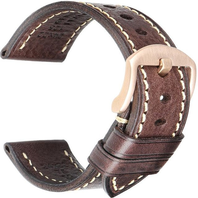 Sweetown Uhrenarmband Leder, Schwarz, Unisex - Bild 1