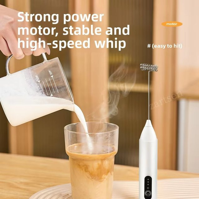 XIADYINJIA Elektrischer Milchaufschäumer und Kaffeemixer als handgehaltener Eierschläger und Küchen-Teigmixer mit 3 Gängen - Bild 1