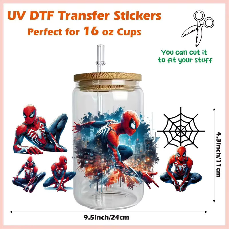 30 Superhelden Cartoon Serie UV-DTF Aufkleber für 16 Unzen Becher, Multicolour DIY Transfer Decals - Bild 3