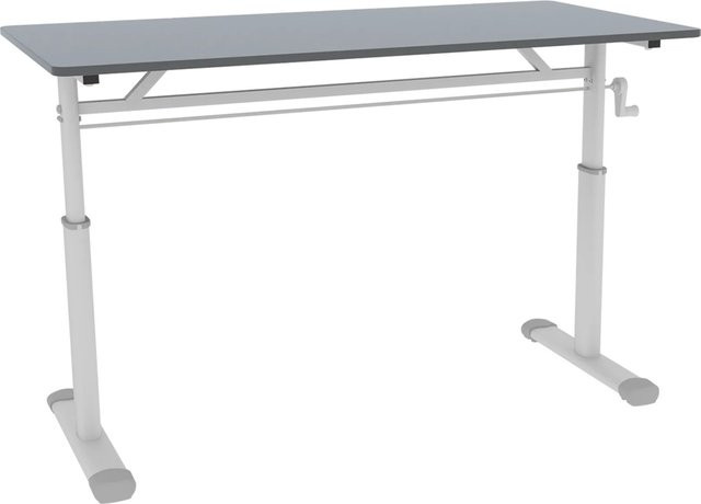 okwish Höhenverstellbarer Schreibtisch für Kinderzimmer und Home Office in Grau, B/T/H: 120 x 60 x 90 cm - Bild 1
