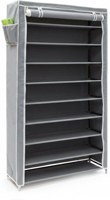 Relaxdays Schuhschrank Valentin aus Stahlrohr und Vlies in Anthrazit, H: 161 cm, B: 88 cm, T: 30 cm - Bild 1