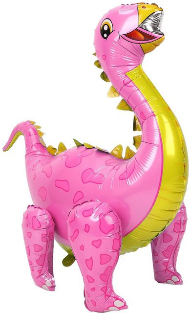 GoolRC Dinosaurier Ballon Set aus Aluminiumfolie in Pink, aufblasbare Tier-Dekoration für Kindergeburtstage und Partys, Höhe: 93 cm - Bild 1