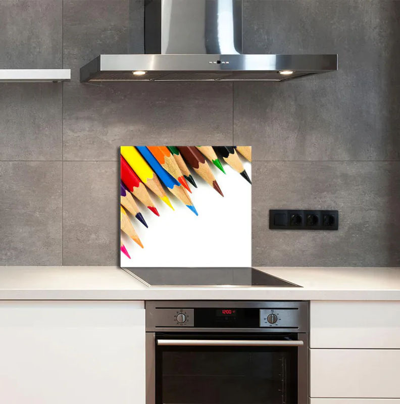 Modernes Glaspanel für die Küche in Bunt, abstraktes Design, B/H: 65 x 60 cm - Bild 4