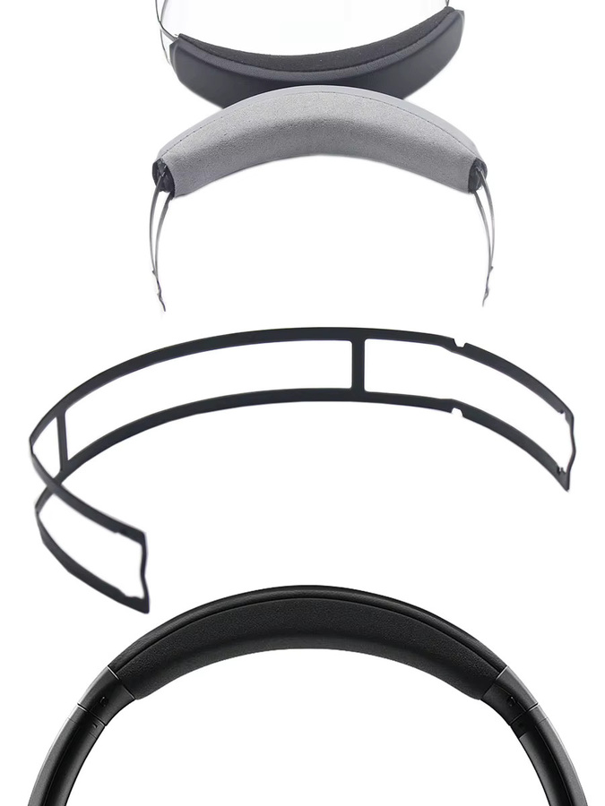 X-Pi Acoustic Federstahl Stirnband Bogen für Kopfhörer der Quiet Comfort Serie kompatibel mit QC35 und QC45 in Schwarz oder Silber - Bild 2