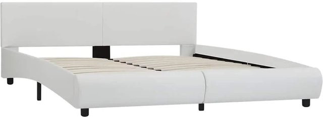 vidaXL Bettgestell aus Kunstleder in Weiß mit LED-Unterbettbeleuchtung und USB-Ladeanschluss B/T/H: 180 x 200 x 184 cm - Bild 1