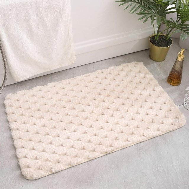 Nordische Badezimmer-Bodenmatte aus Polyester, rutschfeste und feuchtigkeitsabsorbierende Fußmatte für Badezimmer und Eingang, B/B: 50 x 80 cm - Bild 1