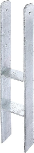 GAH Alberts H-Pfostenträger aus Stahl, Feuerverzinkt, Farbe: Silber, B/T/H: 11,6 x 80 x 400/800 mm - Bild 1