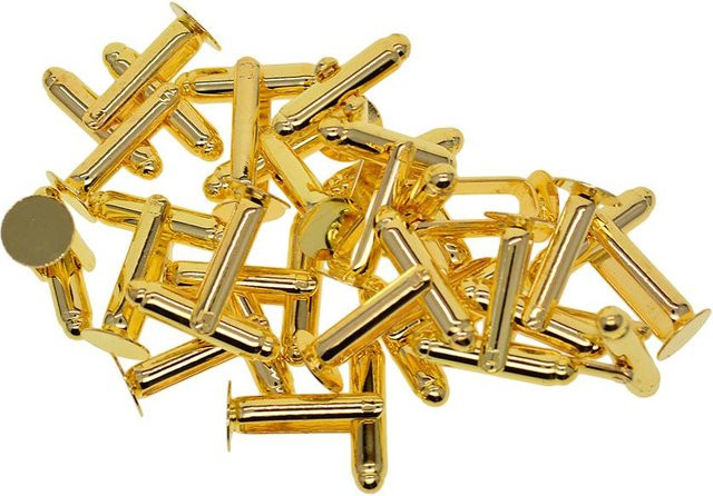 Manschettenknöpfe-Rohlinge, Messing, rund, goldgelb, Unisex - Bild 1