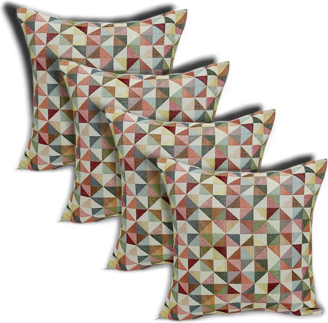 Linke Licardo Kissenhülle Triangle 4er-Set, Multicolor, B/B: 50 x 50 cm - Bild 1