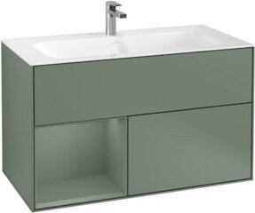 V&B Waschtischunterschrank Finion mit integrierter LED-Wandbeleuchtung, lackiert, B/H: 99,6 x 59,1 cm - Bild 1
