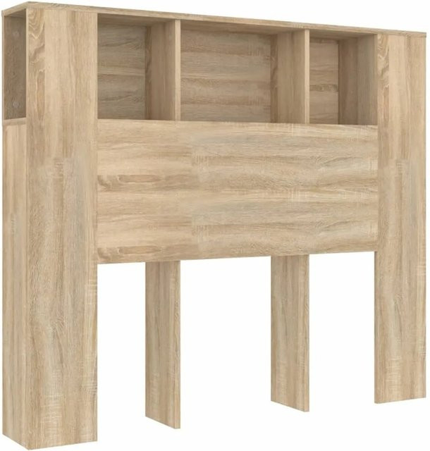 vidaXL Kopfteil mit integrierten Ablagen in Sonoma-Eiche, B/T/H: 120 x 18,5 x 102,5 cm - Bild 1