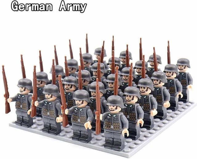 MINISO WW2 Militär Soldaten Bausteine, 24-teiliges Set, rot, ab 3 Jahren - Bild 1