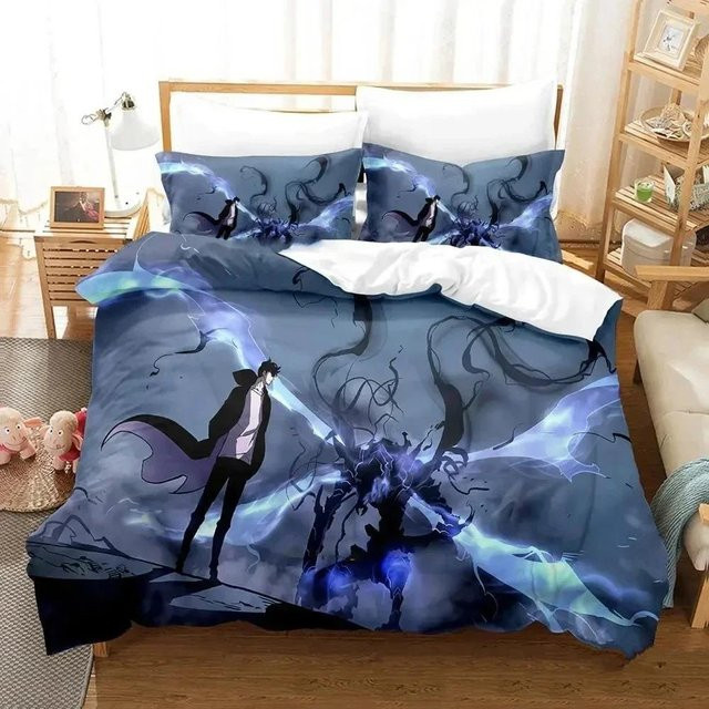 Your Warm Home Solo Leveling Bettwäsche-Set mit 3D-Druck, Blau, B/H: 135 x 200 cm - Bild 1