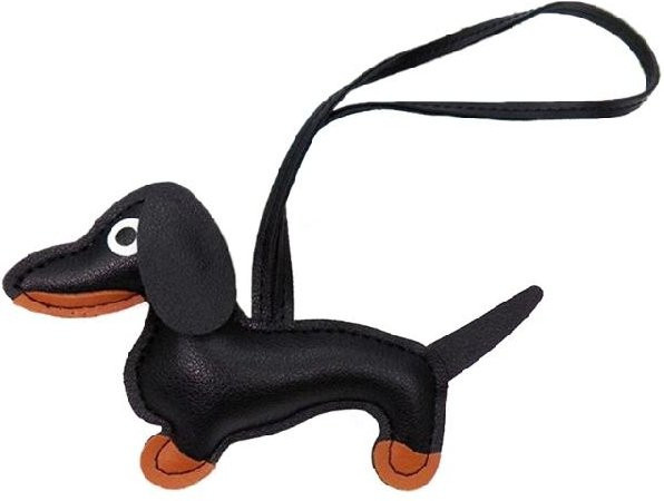 Anhänger Dackel Hund, PU-Leder, schwarz, Unisex - Bild 1