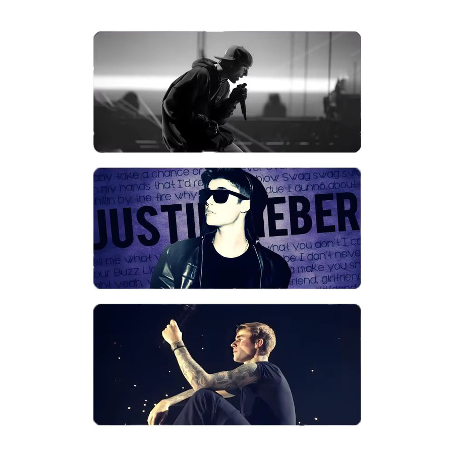 Singer Trendy J-Justin Bieber Gaming-Mauspad, große Schreibtischunterlage für PC in Schwarz und Multicolour - Bild 1