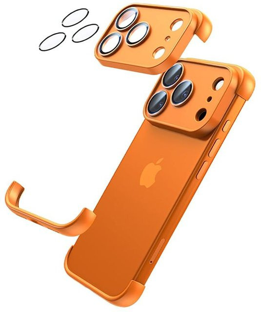 Minimalistische Silikon TPU Schutzhülle für Apple iPhone 17 Pro Max Air mit Kameraobjektivschutz und Eckenschutz in Transparent oder Orange - Bild 1