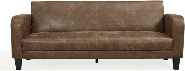Vente-unique Schlafsofa Inicio in Braun mit Microfaser und Vintage-Look, Breite: 215 cm - Bild 1