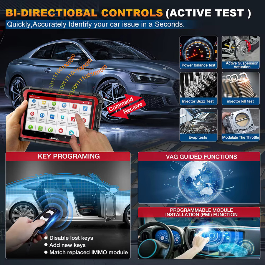 LAUNCH X431 PRO ELITE 2026 Kfz-Diagnosegerät in Schwarz mit OBD2 Scanner, CAN FD/DOIP Unterstützung, ECU-Codierung und bidirektionaler Steuerung sowie 31 Reset-Funktionen - Bild 7