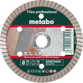 Metabo Diamanttrennscheibe TP für Fliesen und Stein, Mehrfarbig, Durchmesser: 76 mm, Breite: 10,0 mm - Bild 1