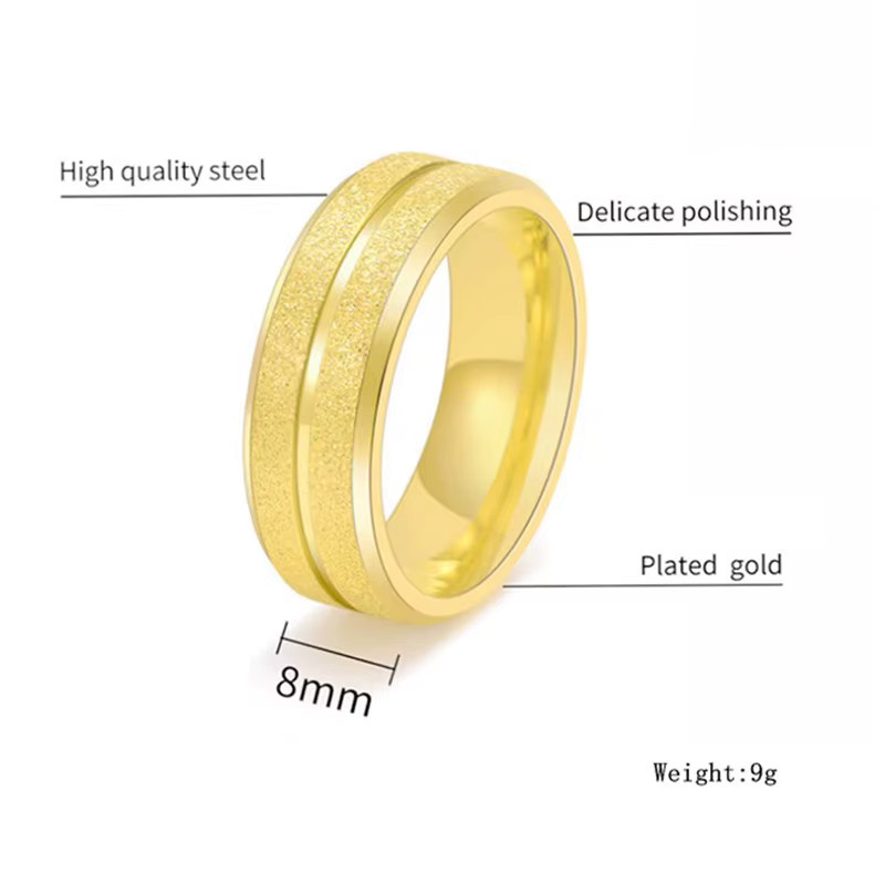 DAIPAN Ringe Edelstahl, Gold, Unisex, 8 mm - Bild 1