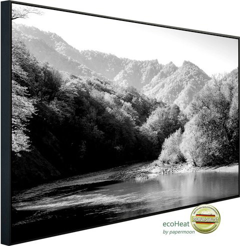 papermoon EcoHeat Infrarotheizung Landschaft Schwarz Weiss mit Matt-Effekt und App-Steuerung - Bild 1