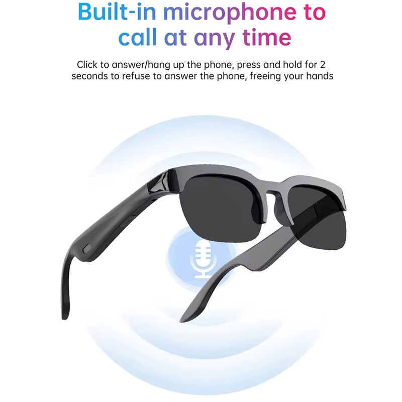 Lenovo Smart Glasses 2026 Smarte Sonnenbrille mit KI-Übersetzung, Bluetooth, Aufnahme und Musikwiedergabe, Unisex, Schwarz oder Weiß - Bild 2