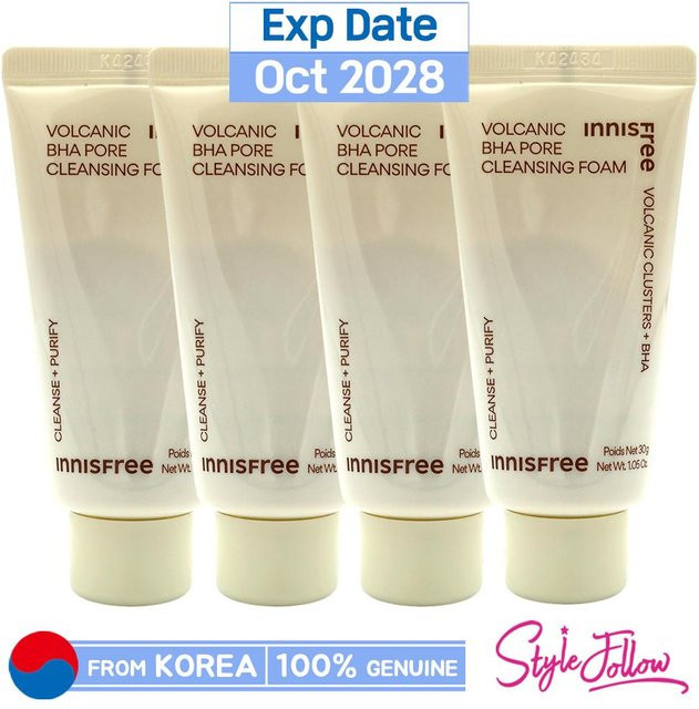 INNISFREE Vulkanischer BHA-Porenreinigungsschaum, 4 x 30 g, Unisex - Bild 1