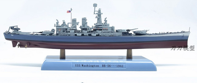 HYINUO USS Washington BB-56 Schlachtschiff, Schiffsmodell, Maßstab 1:1000, Metall, Grau - Bild 1