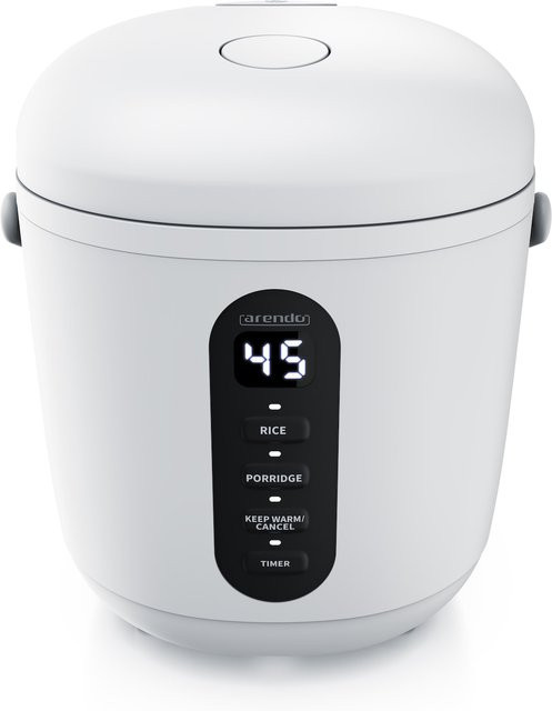 Arendo Digitaler Reiskocher mit Warmhaltefunktion und Timer, 0,8 l, Weiß - Bild 1