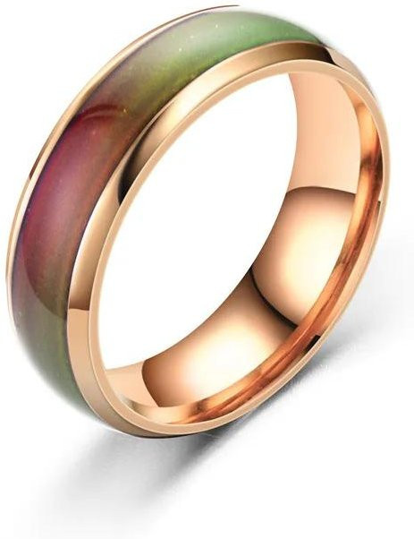 YIRAN Ring Edelstahl, Roségold, Unisex, 6 mm - Bild 1