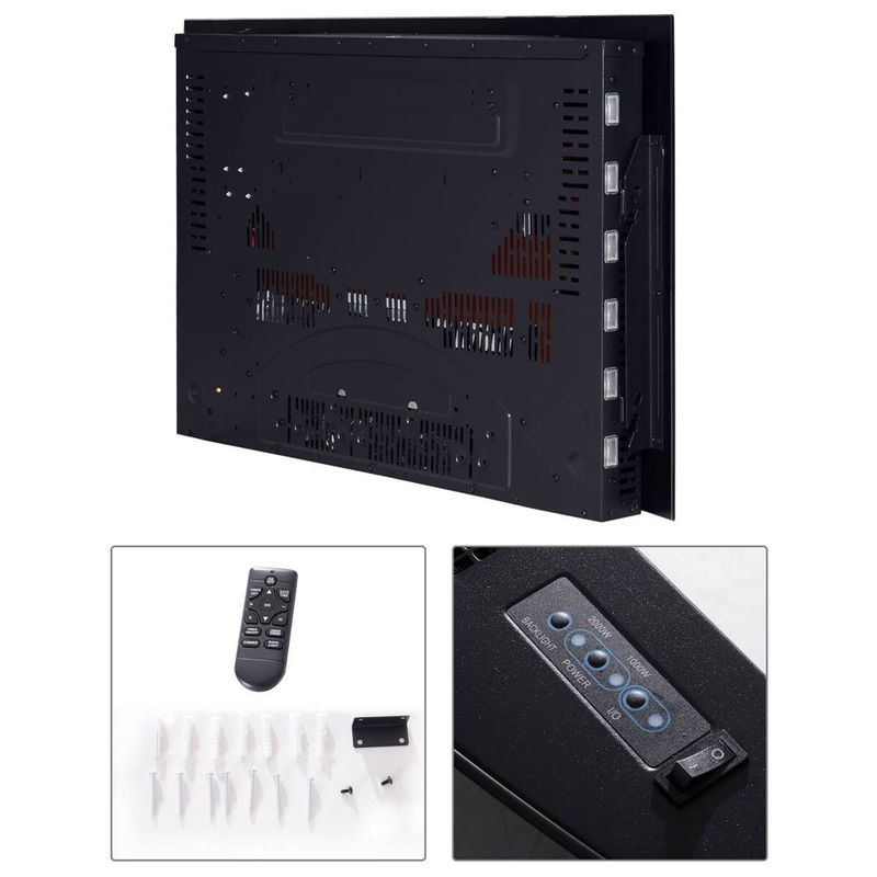 HOMCOM Elektrokamin in Schwarz mit Fernbedienung und Lichteffekten, moderner Wandkamin, B/H/T: 89,2 x 48 x 13,5 cm - Bild 4