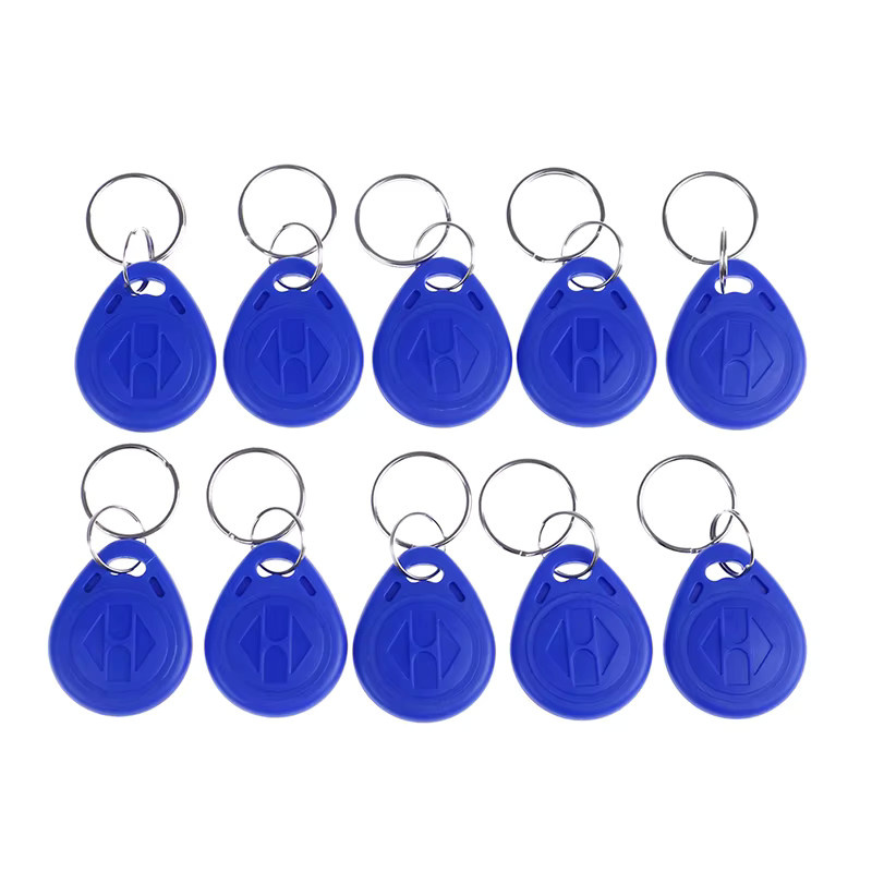10 Stück JINHF RFID Schlüsselanhänger TK4100 64-Bit 125kHz Proximity ID-Karten-Token Tags in Blau - Bild 2