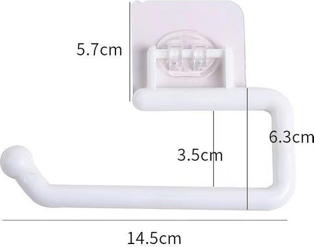Hängeregal Trumpet in Weiß mit Papierrollenhalter und Handtuchhalter aus Kunststoff - Bild 1