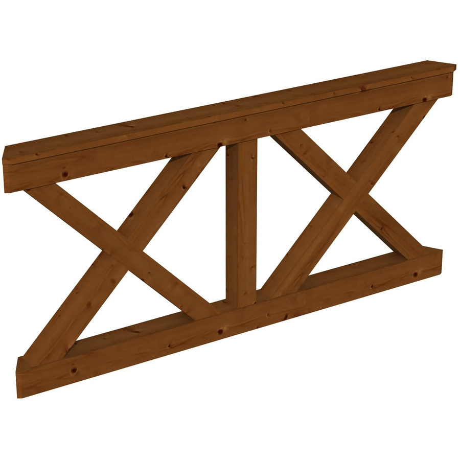 Skan Holz Brüstung Andreaskreuz aus Fichte in Nussbaum, B: 180 cm, H: 84 cm - Bild 2