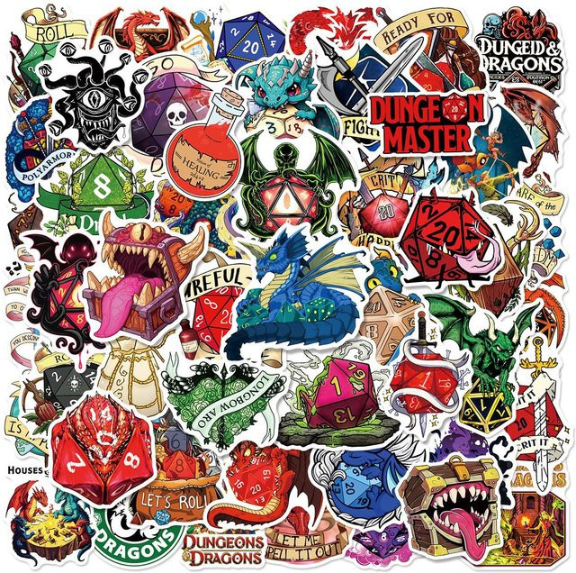 1050 Stück Dungeons & Dragons Graffiti Aufkleber von Binchi Outdoor Product in Multicolour für Scrapbook und DIY-Projekte - Bild 1
