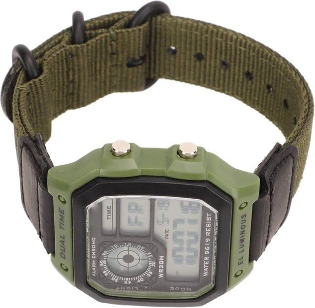 KaiSai Digitaluhr, Textil, grün, Herren - Bild 1