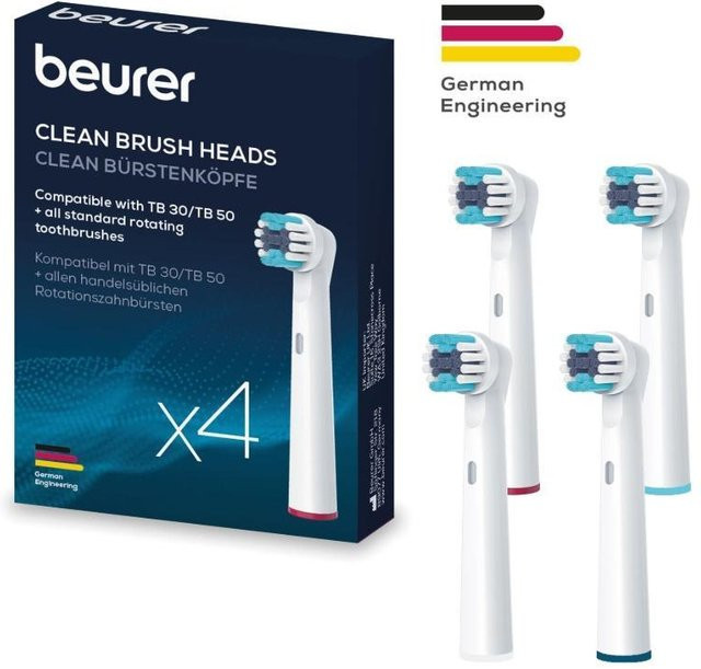 Beurer TB Clean Aufsteckbürsten für Zähne, 4 Stück, Unisex - Bild 1