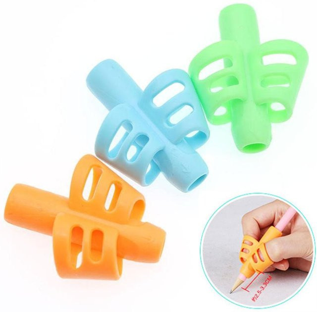 Binchi Cultural Supplies 3er-Set Silikon Stifthalter zur Schreiblernhilfe und Korrektur der Stifthaltung für Kinder in Mehrfarbig - Bild 1